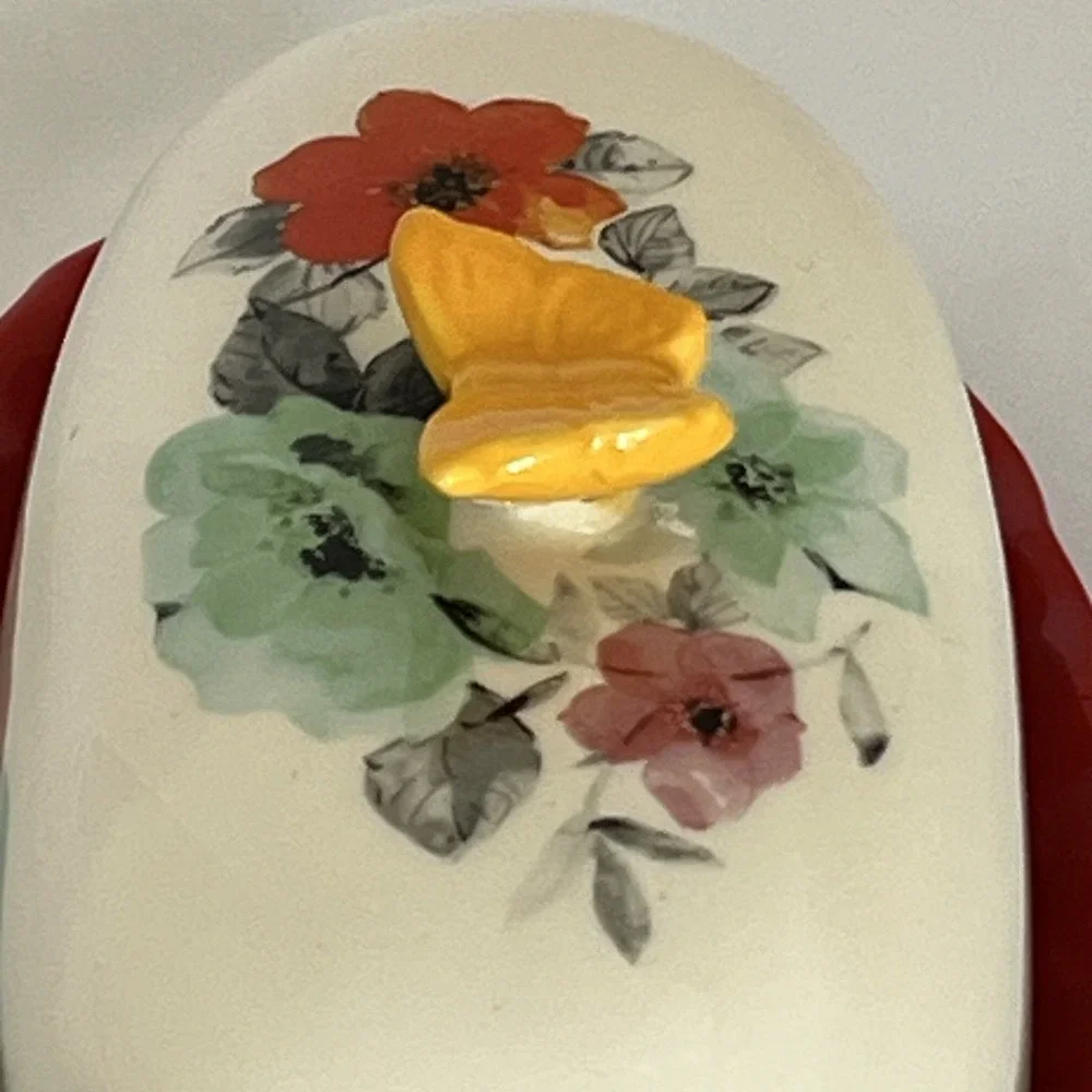 The Pioneer Woman Flea Market Floral Butter Dish Yellow Butterfly